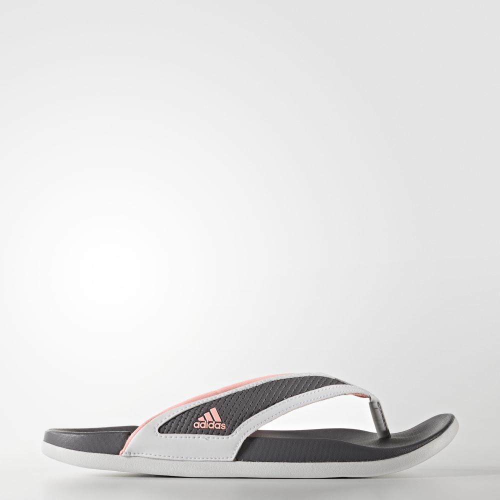 Adidas Women's Adilette Comfort Flip Flops White/Coral/Grey Ireland S81199